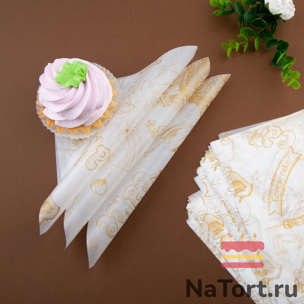 Бумага упаковочная для бенто-торта «Париж» 18 х 18 см, 100 шт