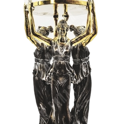 Три грации. Ваза. Хрусталь, латунь, бронза. Россия. 1990–2000-е.