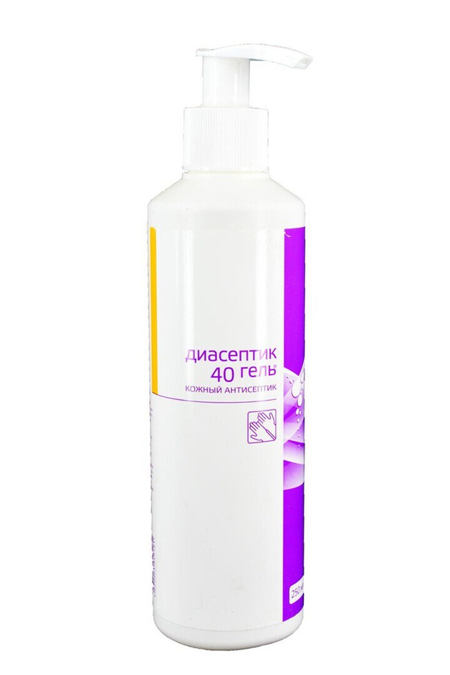 Диасептик 40 с дозатором, кожный антисептик в виде геля, 250 мл