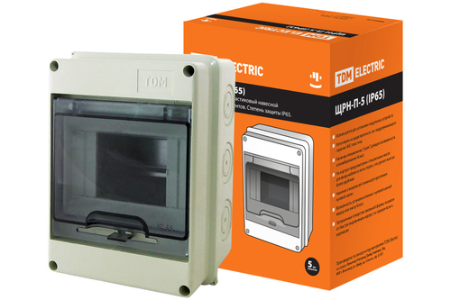 Бокс ЩРН-П-5 модулей пластик IP65 TDM