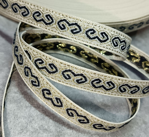 Тесьма жаккард люрекс, ш. 1,5 см
