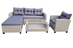 "Атланта" лаунж-зона из искусственного ротанга, цвет серый