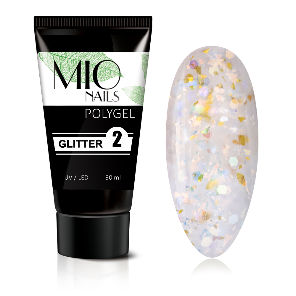 Полигель MIO NAILS Glitter # 02, 30 мл