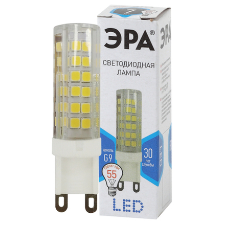 Лампа светодиодная ЭРА STD LED JCD-7W-CER-840-G9 7Вт керамика капсула нейтральный белый свет G9