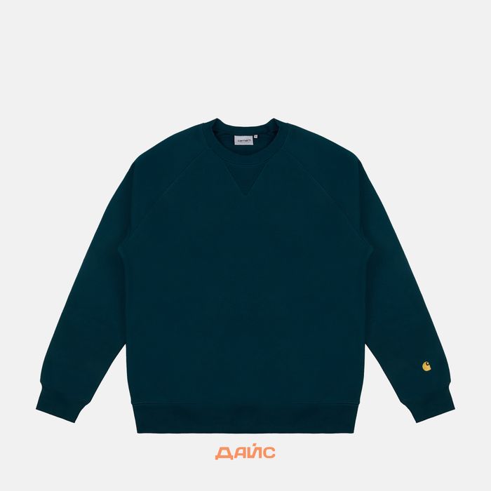 Толстовка мужская Carhartt WIP Chase Sweatshirt  артикул:I033660_duck_blue - купить в магазине Дайс