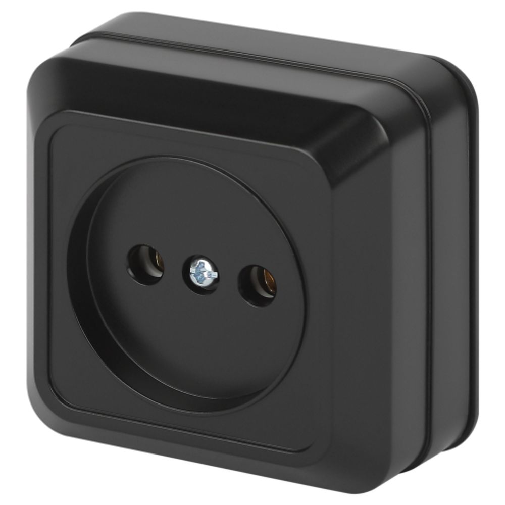 Розетка Intro Quadro 2-201-05 без заземления IP20 16А-250В ОУ антрацит | Intro