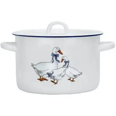 Кастрюля эмалированная 4,5л «Гуси» 01-1615н/4