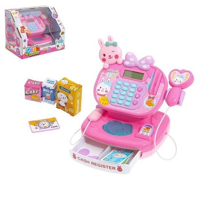 Касса-калькулятор Зая со сканером и аксессуарами, световые и звуковые эффекты