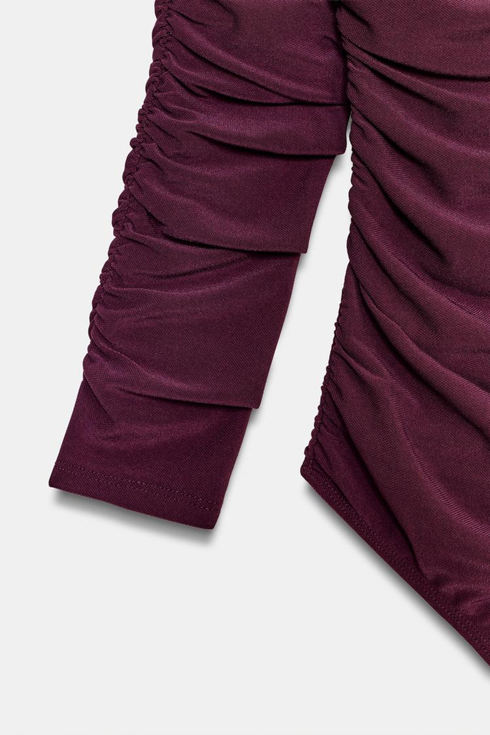 ZARA БОДИ СО СБОРКАМИ, БАКЛАЖАННЫЙ