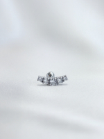 Серебряная серьга с фианитами (пирсинг)
