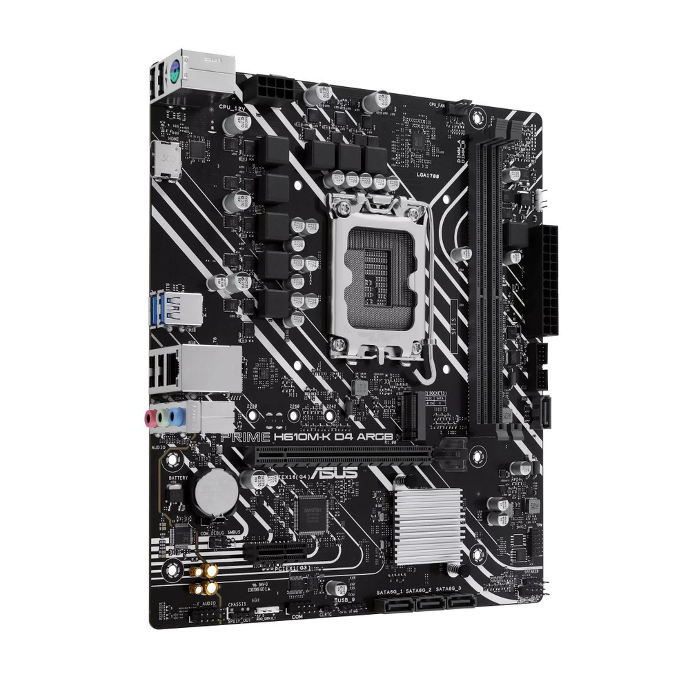 Материнская плата ASUS PRIME H610M-K D4 ARGB, LGA1700, H610, mATX