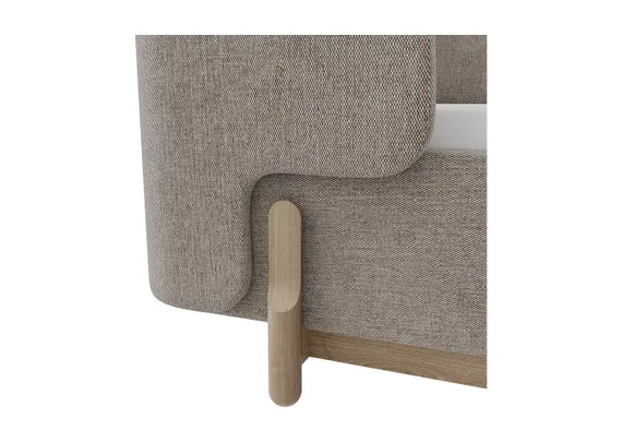 Кровать с подъемным механизмом Basic, 90х200 см (бежевый, рогожка)