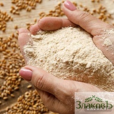 Пшеничная Цельнозерновая жерновая мука из Шугуровского зерна, биоорганическая  ГРУБОГО помола 1 кг.