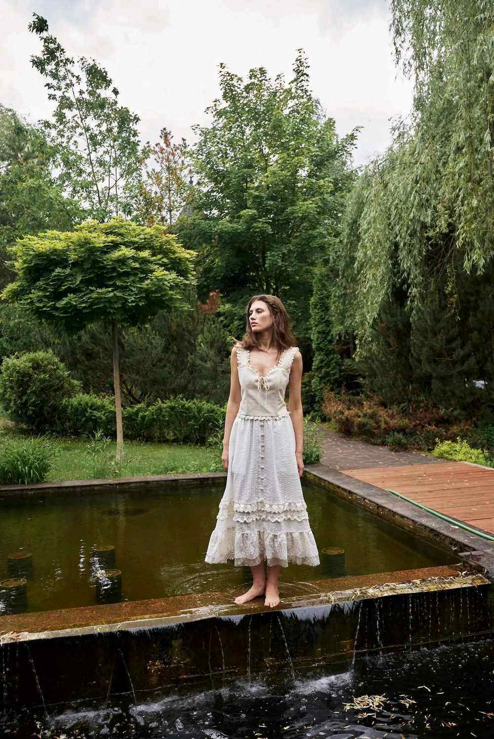 Юбка-миди с кружевом