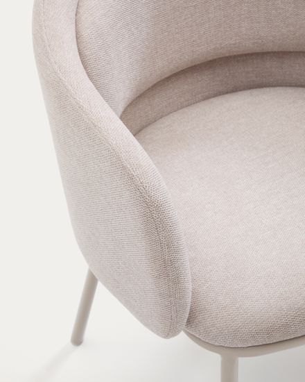 Стул Minda бежевого цвета со стальными ножками бежевого цвета Испания