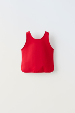ZARA ТОП С КОНТРАСТНОЙ ОКАНТОВКОЙ, КРАСНЫЙ