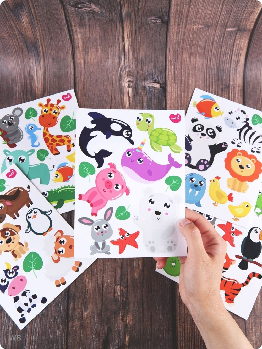 Набор наклеек для детей, стикеры с милыми животными