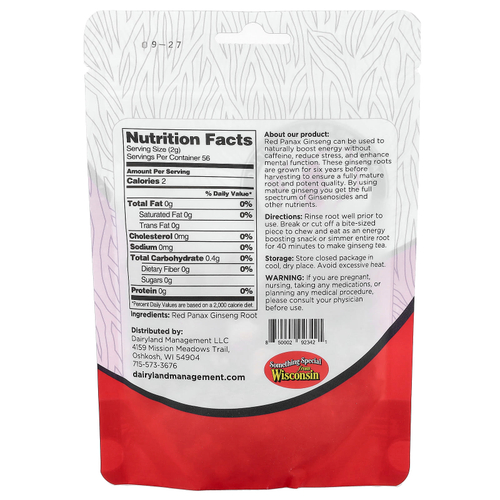 Dairyland Ginseng, красный женьшень, кусочки, 118 мл (4 унции)