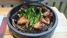 Керамический гриль Big Green Egg М Medium (Средний), 40 см, с ножками и столиками