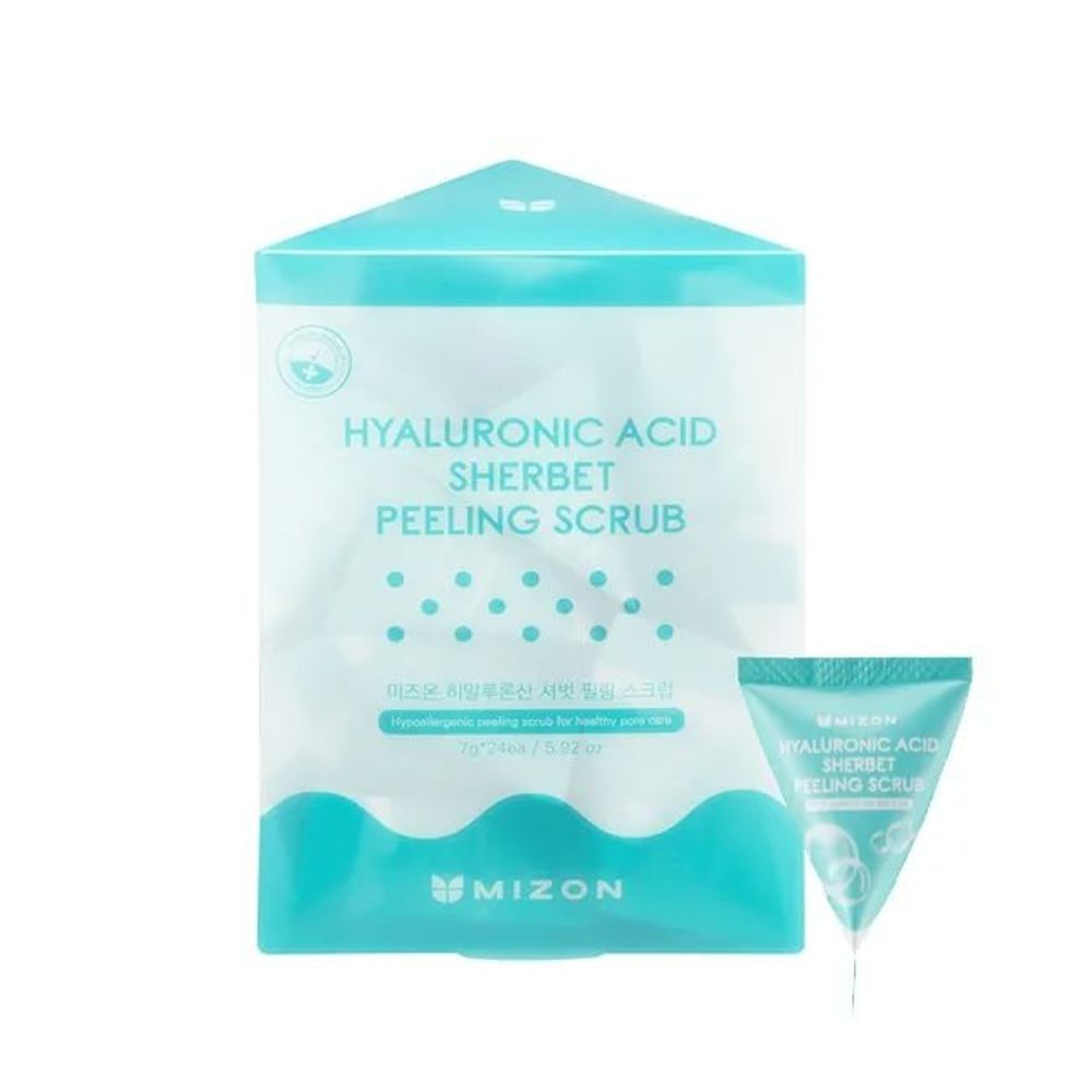 Скраб-щербет с гиалуроновой кислотой MIZON Hyaluronic Sherbet Peeling Scrub 7 гр