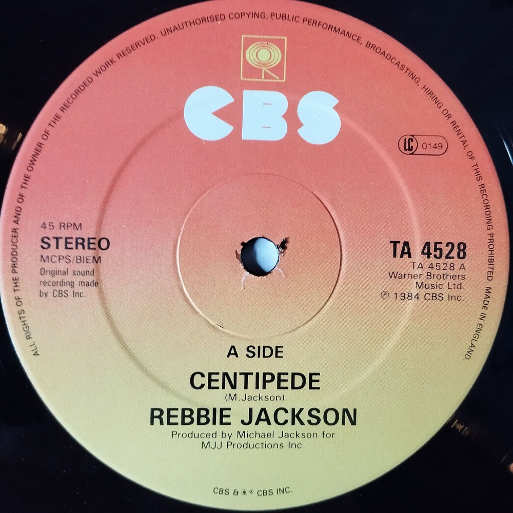 Винтажная виниловая пластинка LP Rebbie Jackson Centipede (UK 1984) Maxi Single 45 RMP