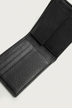 ZARA КОЖАНЫЙ КОШЕЛЕК, ЧЕРНЫЙ