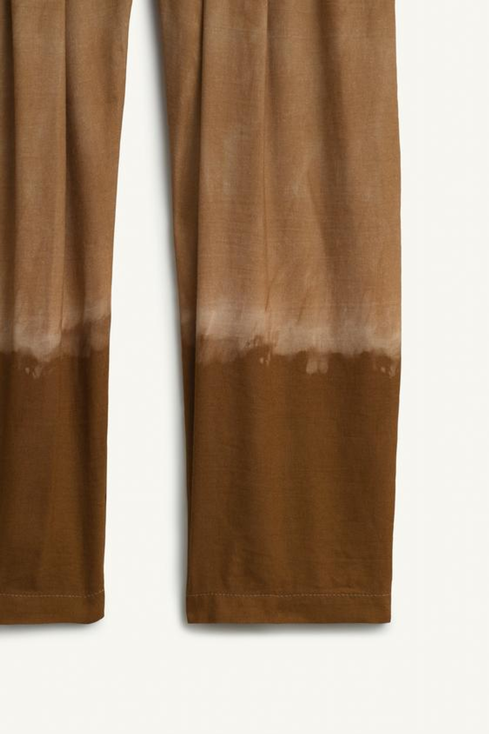 ZARA БРЮКИ СО СРЕДНЕЙ ПОСАДКОЙ С ЗАЩИПАМИ И ПРИНТОМ, ПЕСОЧНЫЙ МЕЛАНЖ