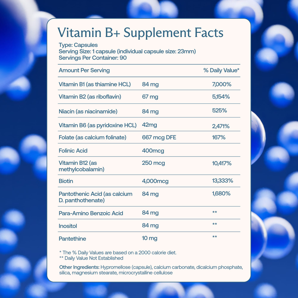 BodyBio, витамин B+, 90 капсул