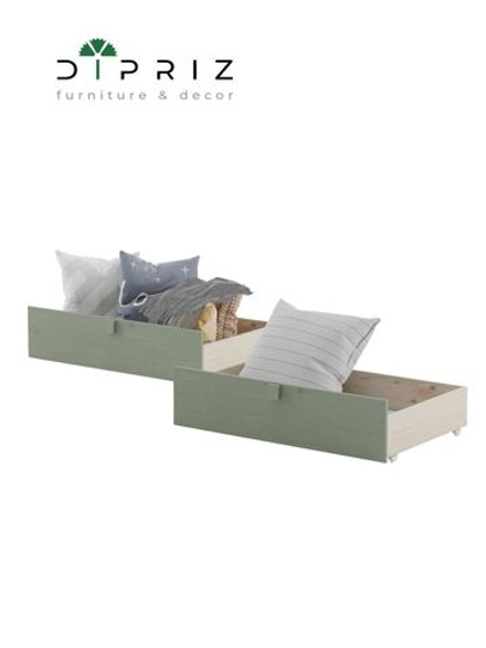 Ящики к кровати Carlos 90х200 на колесиках, зеленые