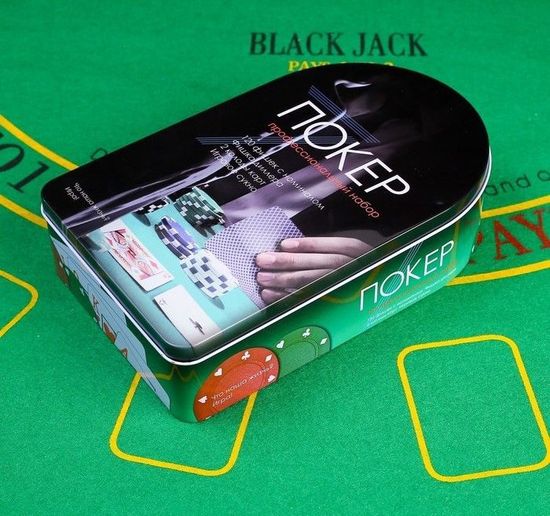 Покер, набор для игры (карты 2 колоды микс, фишки 120 шт.), с номиналом, 57 х 40 см