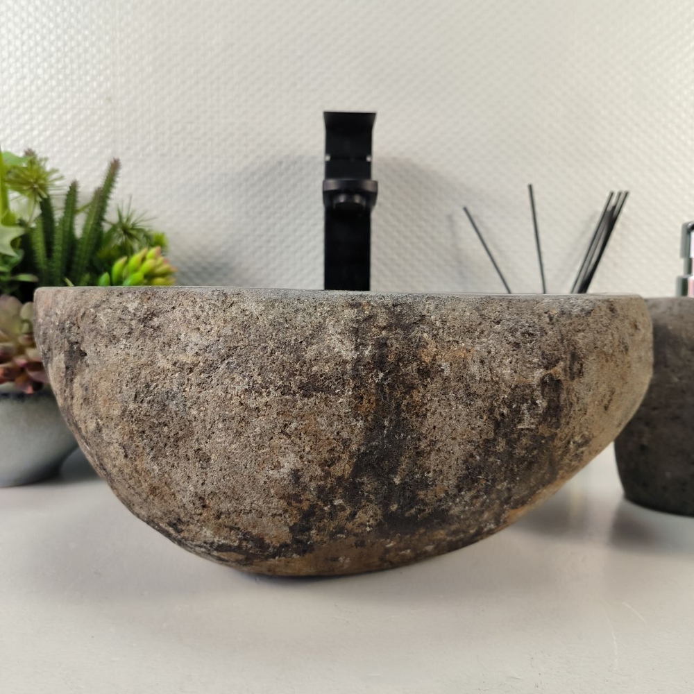 Каменная раковина из речного камня RS-05426 (36*31*15) 0855 из натурального камня
