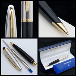 Шариковая ручка Waterman Carene De Luxe, цвет: Black/Silver, стержень: Mblue