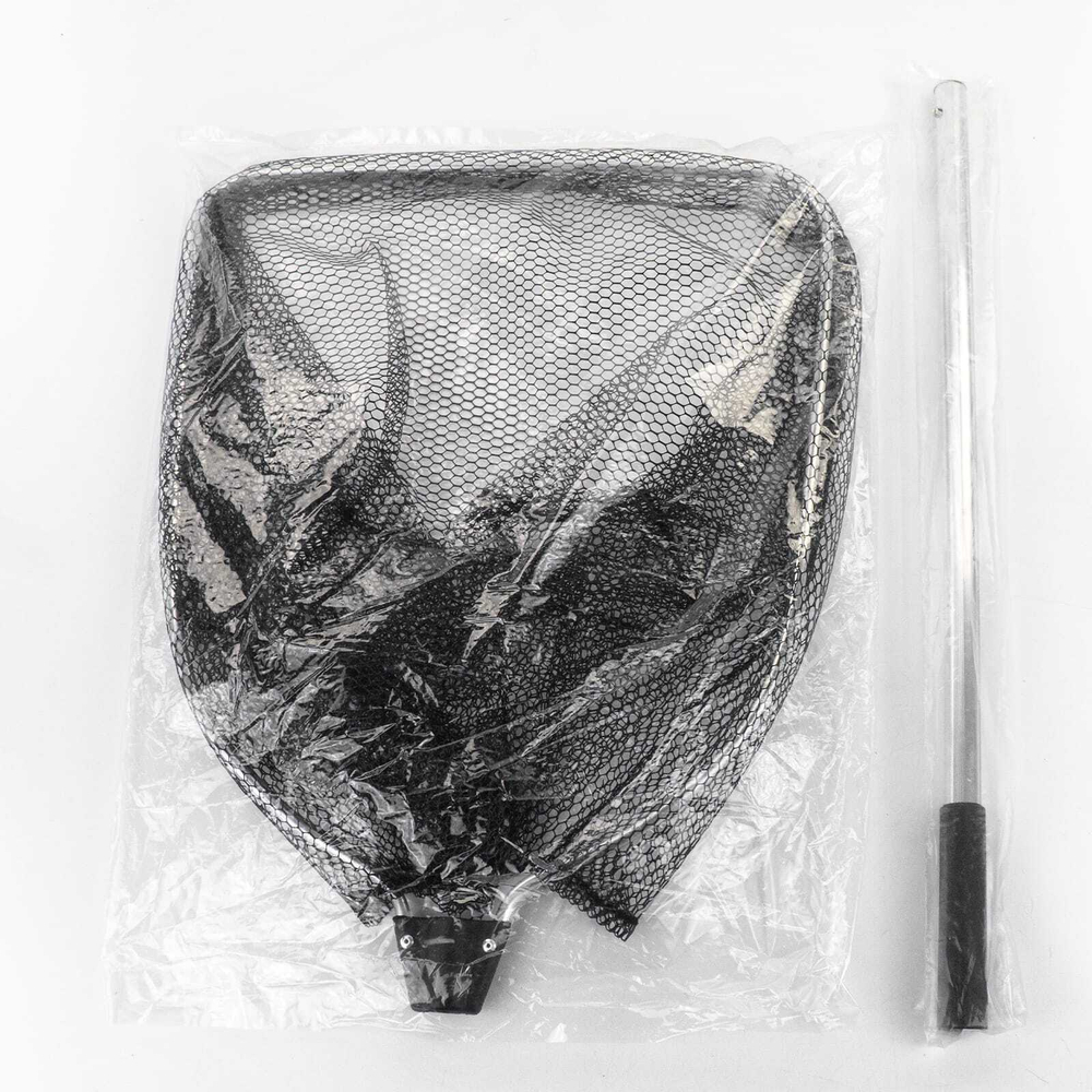 Подсачек лодочный квадратный с прорезиненной сеткой (40х40см)