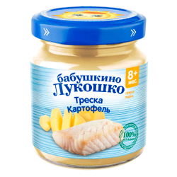 Пюре Бабушкино Лукошко Треска картофель с 8 месяцев 100г