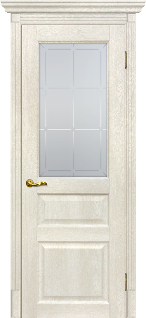 Дверь Тоскана-2 / Цвет Бьянко / Сатинат с художественным рисунком решетка / Двери МАРИАМ