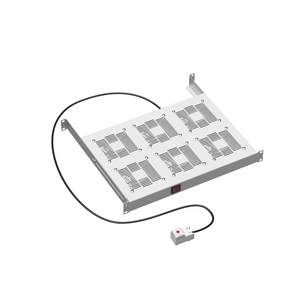 19" Вентиляторный модуль 6 вентиляторов с термостатом для 19" IT-корпусов ДКС серии STI/CQE, RAL7035