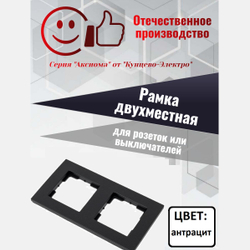 "Аксиома" Рамка двухместная МРФИ11.15.00.00 антрацит Кунцево Электро