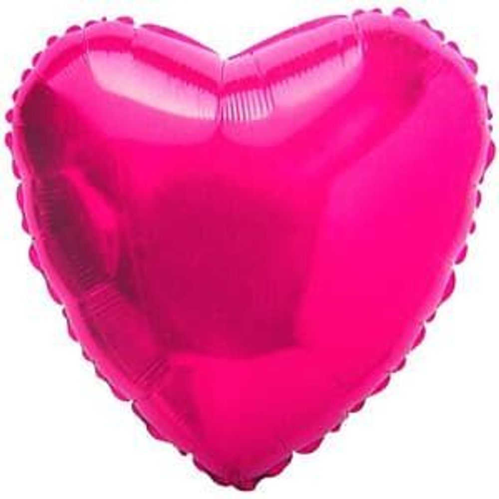 Фольгированный воздушный шар сердце, фуше , 46 см