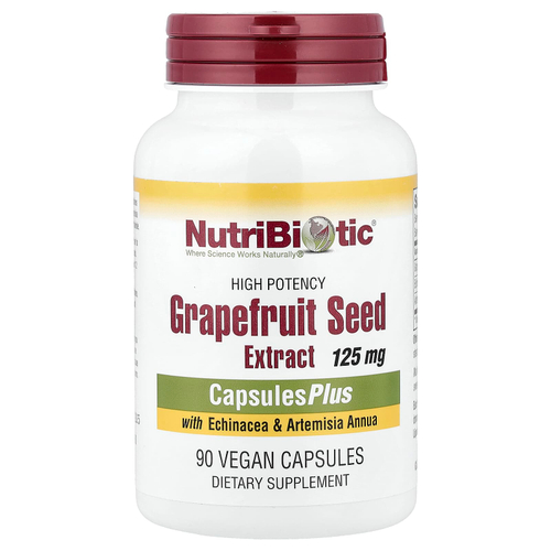 NutriBiotic, экстракт косточек грейпфрута, 125 мг, 90 веганских капсул