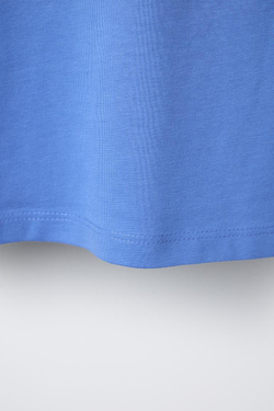 ZARA ФУТБОЛКА С ПРИНТОМ, СИНИЙ