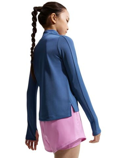 Футболка для девочки Nike Girls Dri-FIT Long-Sleeve 1/4-Zip - mystic navy/white