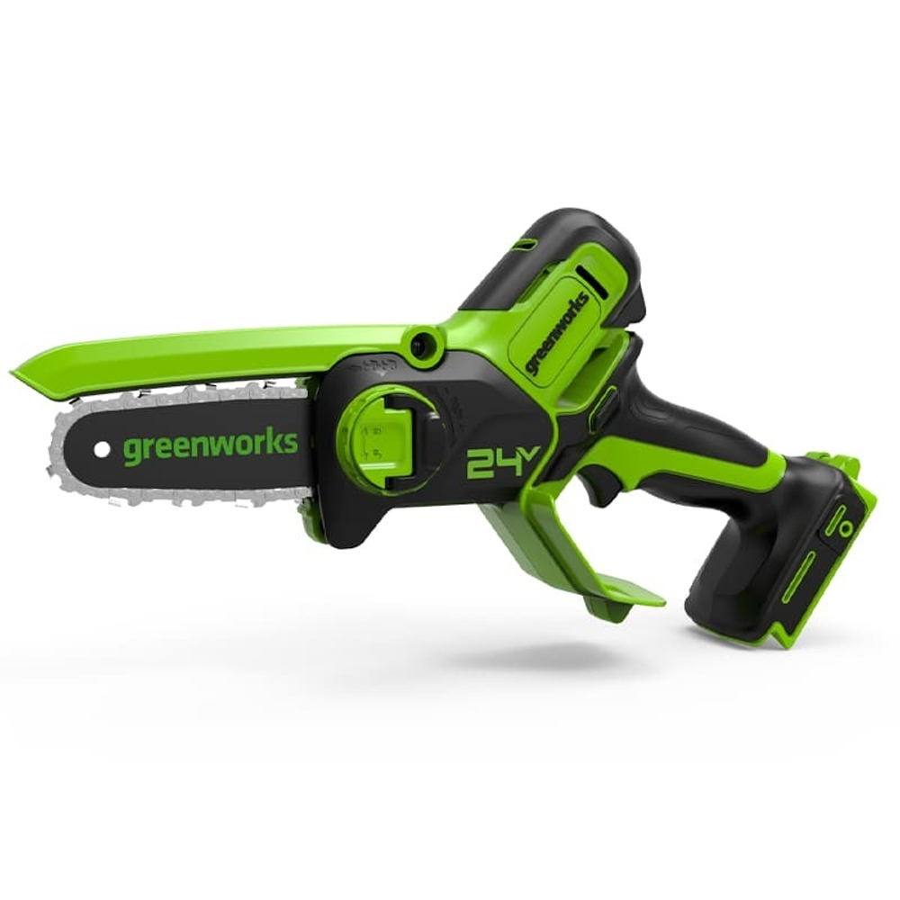 Цепная мини-пила Greenworks 24V G24MCS10 (10 см) аккумуляторная -  без АКБ без зарядного устройства