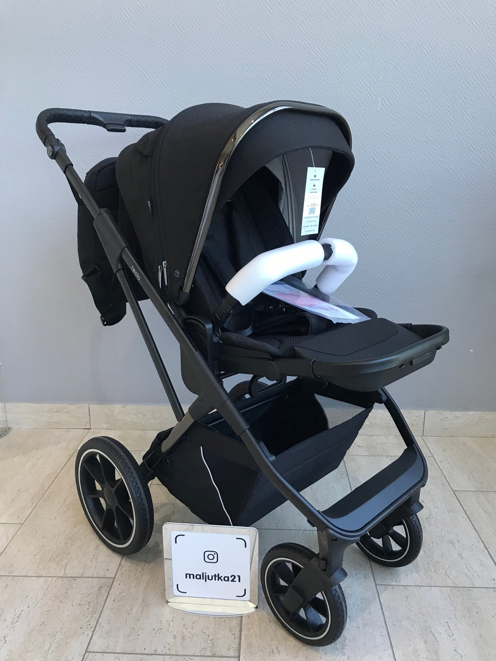 Коляска детская Peppy Tecla 2 в 1 Shadow Black Chrome Edition (Черный)