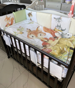 Комплект в кроватку 6-ти предметный "Мир игрушек" (17 пр. подушечки), БЕЛОЧКА И МЫШКИ, поплин