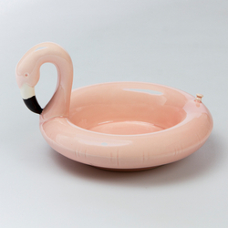 Миска сервировочная керамическая floatie flamingo