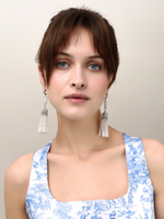 Серьги "Queen" из розового кварца и перламутра Silver