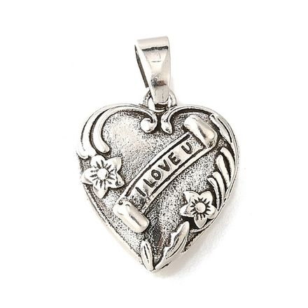 Кулон-подвеска "Сердце I love you", 14,5мм