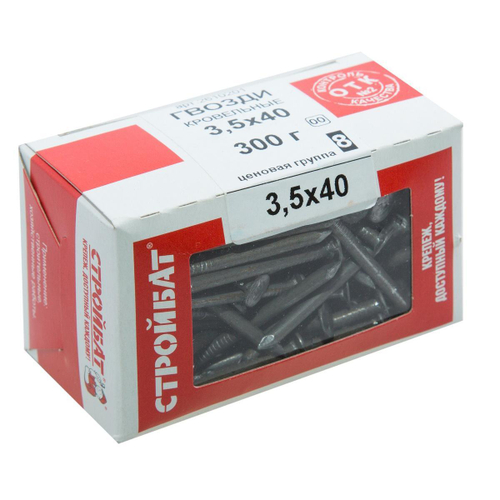 ГВОЗДИ КРОВЕЛЬНЫЕ СТРОЙБАТ 3,5X40 (0,3 КГ)