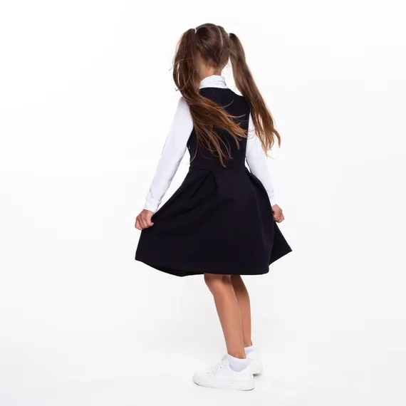 Сарафан для девочки, цвет синий, рост 122 см