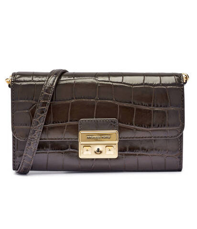 Кожаный клатч Michael Kors - коричневый(32F4G2RC9E)